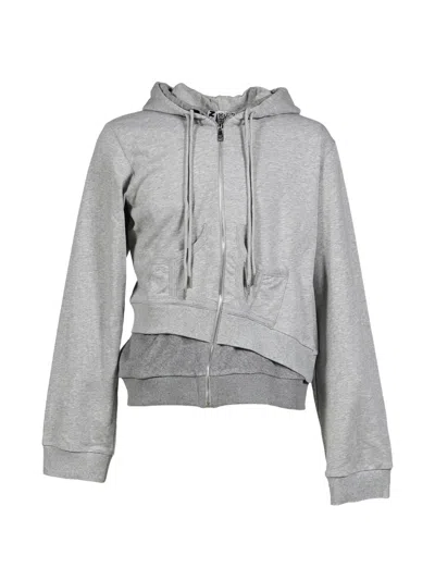 Natasha Zinko Asymmetric Layered Hoodie In Gray