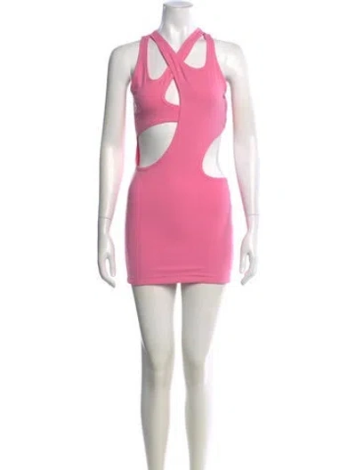 Pre-owned Natasha Zinko Asymmetrical Mini Dress In Pink