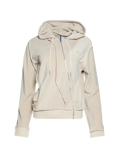 Natasha Zinko Asymmetric-zip Hoodie In Metallic
