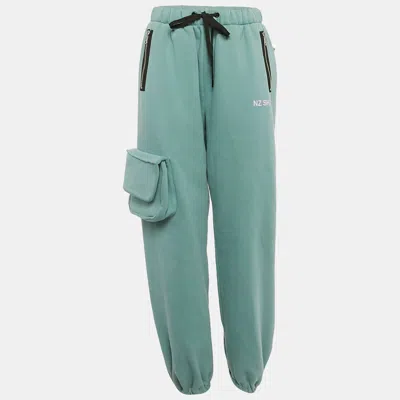 Natasha Zinko Blue Cotton Blend Jogger Sweatpants