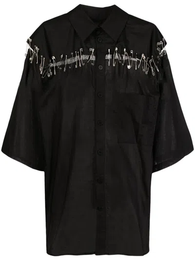 Natasha Zinko Box Safety-pin Detail Shirt In Black