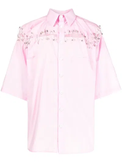 Natasha Zinko Box Safety-pin Detail Shirt In Pink