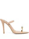 Natasha Zinko Bunny 110mm Leather Sandals In Neutrals