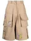Natasha Zinko Bunny Cargo Shorts In Brown