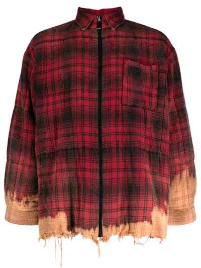 Natasha Zinko Bunny Heart Check-pattern Shirt In Red