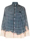 Natasha Zinko Bunny Heart-print Checked Shirt In Blue