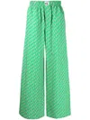Natasha Zinko Bunny Printed Pyjama Pants In Green