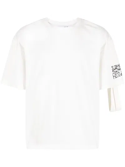 Natasha Zinko Camping-slogan Convertible T-shirt In White