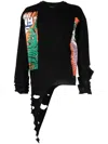 Natasha Zinko Comics Distressed Cotton T-shirt In Black
