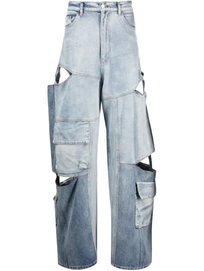 Natasha Zinko Cut-out Cargo Jeans In Blue
