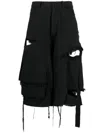 Natasha Zinko Cut-out Denim Cargo Shorts In Black