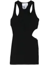 Natasha Zinko Cut-out Ribbed Minidress In Black