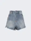 Natasha Zinko Denim Heart Shorts In Multi