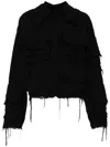 Natasha Zinko Distressed Cotton Jacket In Black
