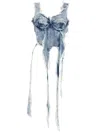 Natasha Zinko Distressed Denim Double Corset In Blue