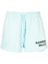Natasha Zinko Drawstring Cotton Track Shorts In Blue