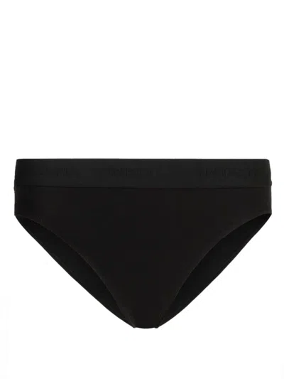 Natasha Zinko Embroidered-logo Cotton Briefs In Black