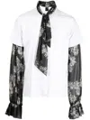 Natasha Zinko Floral-print Pussy-bow T-shirt In White