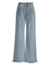 Natasha Zinko Frayed Wide-leg Jeans In Blue