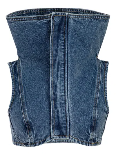 Natasha Zinko Funnel-neck Top In Blue