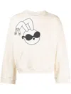 Natasha Zinko Graphic-print Cotton Sweatshirt In Yellow