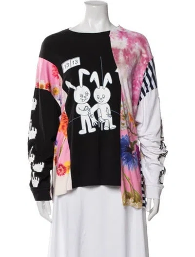 Pre-owned Natasha Zinko Graphic Print Crew Neck Top In Multi