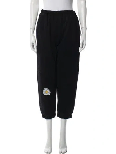 Pre-owned Natasha Zinko Graphic Print Distressed Accents Sweatpants In Black