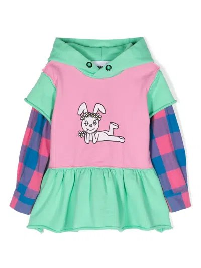 Natasha Zinko Kids' Graphic-print Flared Maxi Dress In Pink