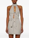 Natasha Zinko Halterneck Buckle-fastening Dress In Gray