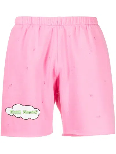 Natasha Zinko Happy Monday Track Shorts In Pink