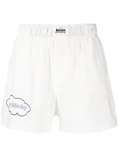 Natasha Zinko Happy Saturday Boxershorts In White