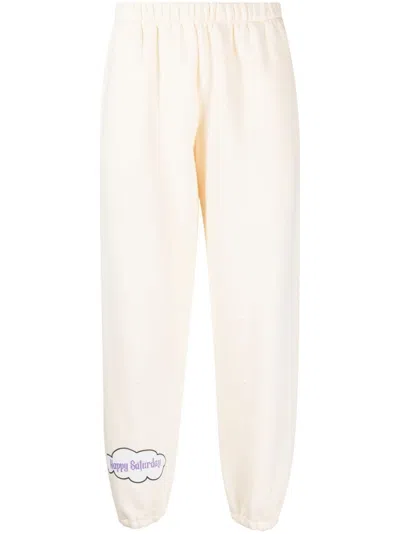 Natasha Zinko Happy Saturday Cotton Track Pants In Neutrals