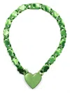Natasha Zinko Heart-detail Necklace In Green