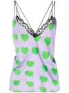 Natasha Zinko Heart-print Cami Top In Purple