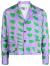 Natasha Zinko Heart-print Silk Blend Shirt In Purple