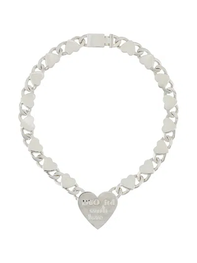 Natasha Zinko Hearts Chain Necklace In Silver