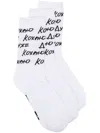 Natasha Zinko Intarsia-knit Set-of-three Socks In White