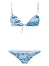 Natasha Zinko Jeans-print Bikini In Blue