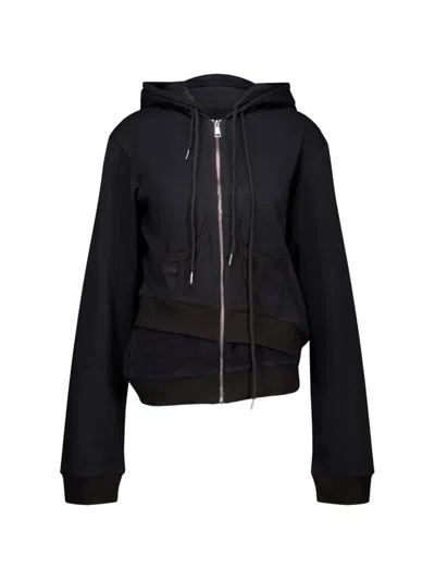 Natasha Zinko Layered Asymmetric Hoodie In Black