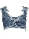 Natasha Zinko Layered Denim Corset In Blue