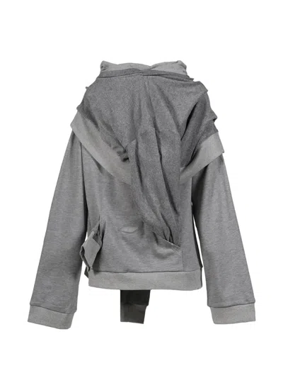 Natasha Zinko Layered Oversized Hoodie In Gray