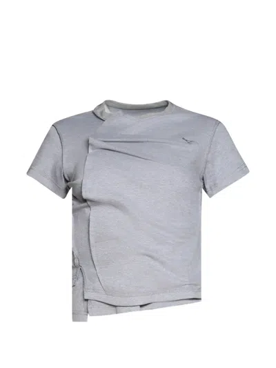 Natasha Zinko Layered-effect Asymmetric T-shirt In Gray