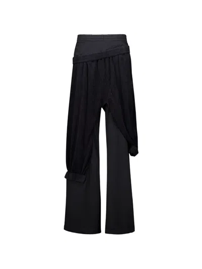 Natasha Zinko Layered-effect Folded Trousers In Black