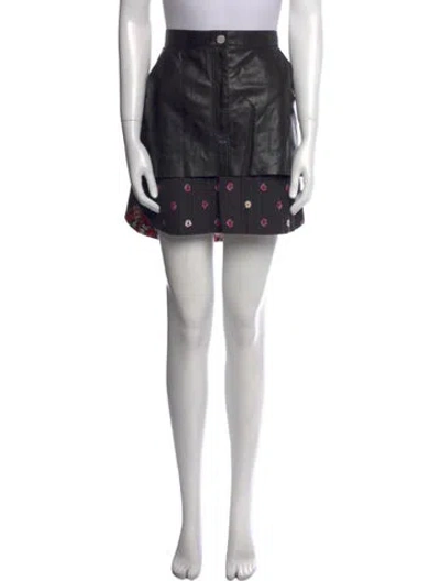 Pre-owned Natasha Zinko Leather Mini Skirt In Black