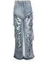 Natasha Zinko Light-wash Denim Ragged Jeans In Blue
