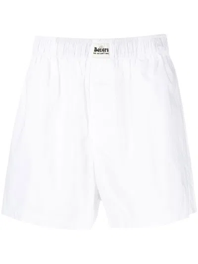Natasha Zinko Logo-patch Detail Boxer Shorts In White