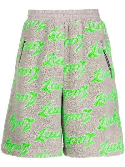 Natasha Zinko Logo-print Textured Track Shorts In Grey