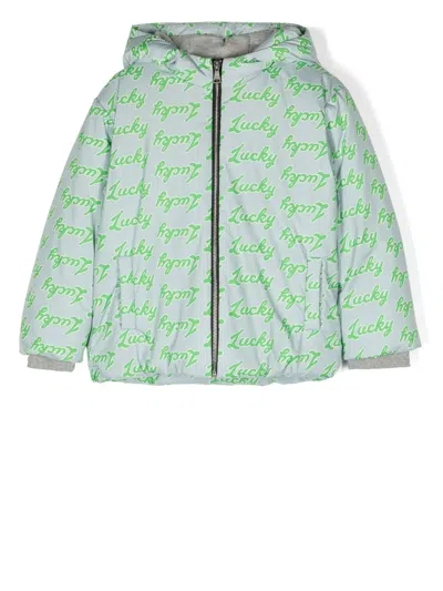 Natasha Zinko Kids' Logo-print Padded Jacket In 绿色
