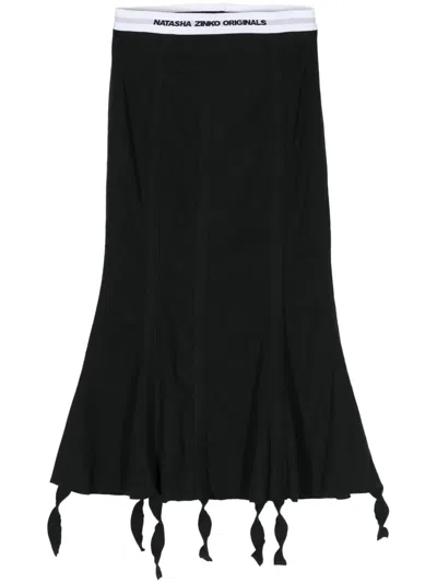 Natasha Zinko John Ribbed Cotton Dress In Black