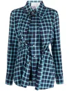 Natasha Zinko Long-sleeve Checked Shirt In Blue